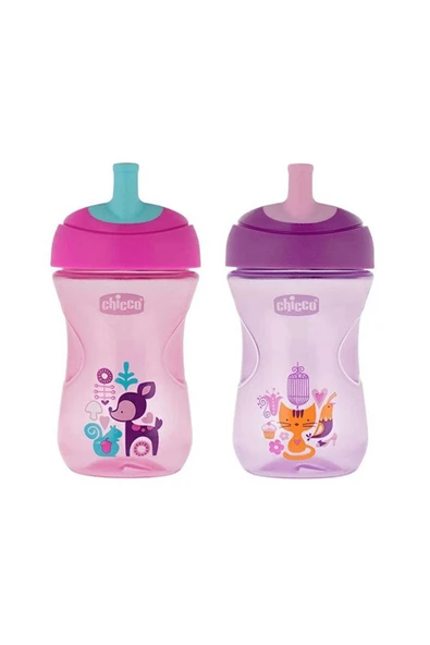 Chicco Pembe Renkli Pipetli Eğitim Bardağı ürün görseli 1