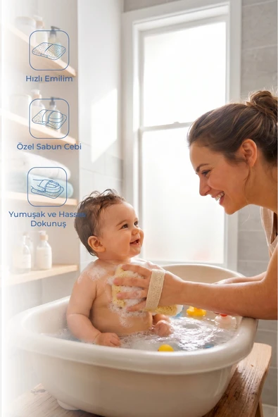 Babyjem Soft Lastikli Bebek Yıkama Banyo Süngeri ürün görseli 1