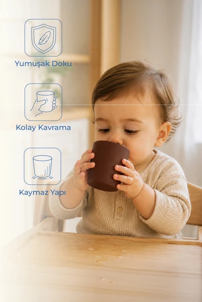 Babyjem Kolay Kavrama Silikon Bardak Mocha ürün görseli 1