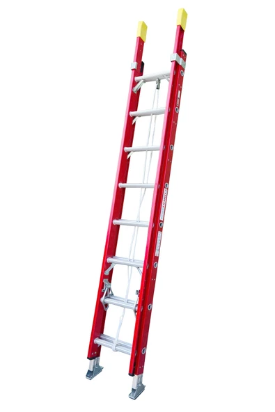 2X6 Basamaklı 3.4 Metre İki Parçalı İpli Makaralı Fiber İzole Merdiven FSM-206 ürün görseli 1