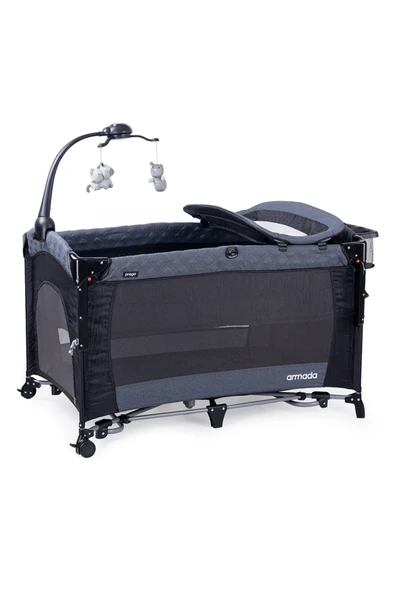 Prego Armada 70x120 cm Oyun Parkı Beşik ve Park Yatak - Sallanabilir Ara Katlı Lüks Bebek Yatağı ürün görseli 1