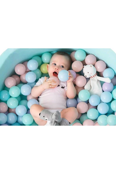 PlayCity 7 cm 100'lü Fileli Oyun Havuzu Topu - Renkli ve Dayanıklı Bebek Oyun Topları ürün görseli 1