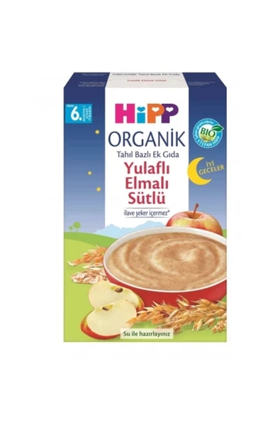 Hipp Organik İyi Geceler Sütlü Yulaflı Elmalı Tahıl Bazlı Ek Gıda 250 Gr ürün görseli 1
