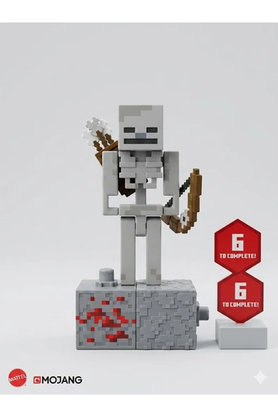 Minecraft Mojang Minecraft Skeleton (İskelet) 3D Figür - Yay Aksesuarlı ve Hareketli Eklemli Oyun Karakteri ürün görseli 1