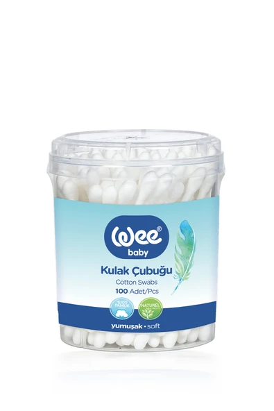 Wee Baby Bebek Kulak Çubuğu Pamuklu Kulak Temizleme Çubuğu 100 Adet ürün görseli 1
