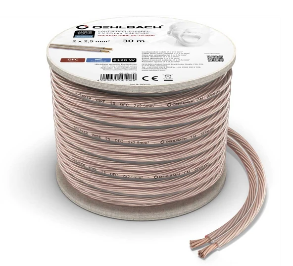 Oehlbach D1C108 SP 25 2x2,50mm² 30 Metre Hoparlör Kablosu ürün görseli 1
