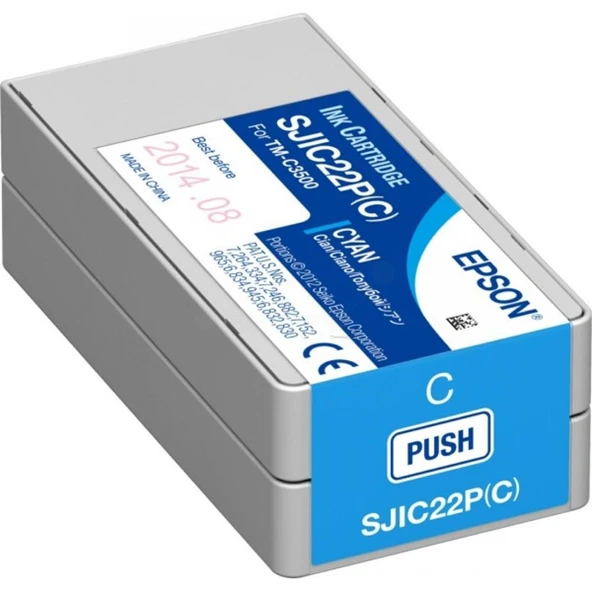 Epson TM-C3500 Cyan Mavi Mürekkep Kartuş SJIC22P(C) S020602 ürün görseli 1