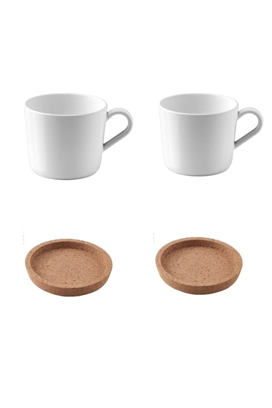 IKEA Kupa Takımı > 2 Adet Kupa ( 24 Cl ) + 10 Cm Mantar Altlık > ürün görseli 1