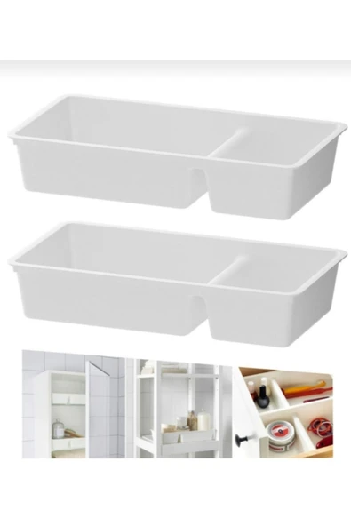 IKEA 2' Adet Banyo -mutfak- Çekmece Düzenleyici Beyaz ürün görseli 1