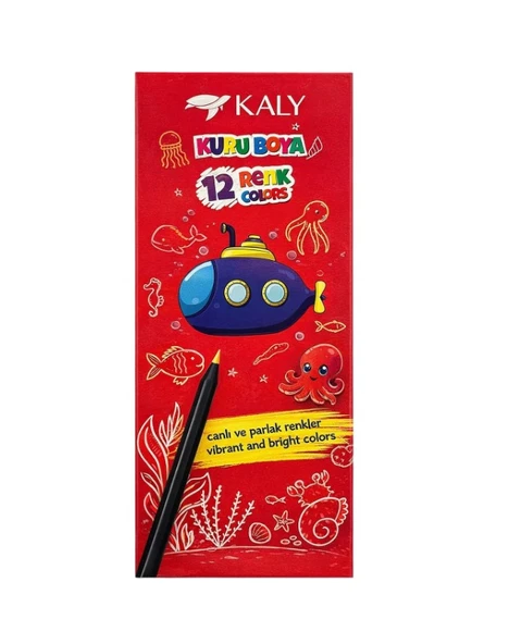 KALY Kuru Boya Seti 12 Renk Canlı ve Parlak Tonlar 175 mm Kırılmaya Dirençli ürün görseli 1