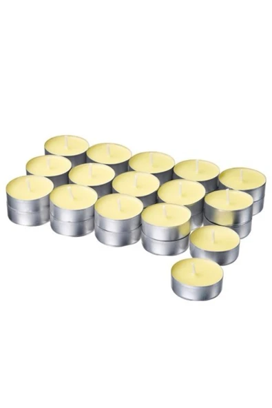 IKEA LOTSFAGEL kokulu tealight mum, sarı renk , 3.5 saat , limon , turunç çiçeği ürün görseli 1