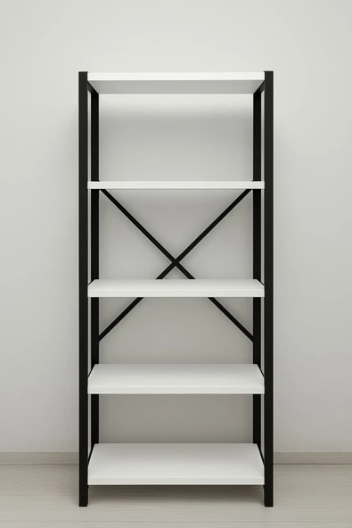 Dört Rafli Çok Amaçli Mikrodalga Dolabi (Siyah Profil Çam Sunta) 60x36x130 Cm ürün görseli 1