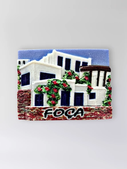 FOÇA Polyester Kabartmalı Magnet 7,5 x 5,5 cm Dekoratif Hediyelik Buzdolabı Süsü (Kod:1647) ürün görseli 1