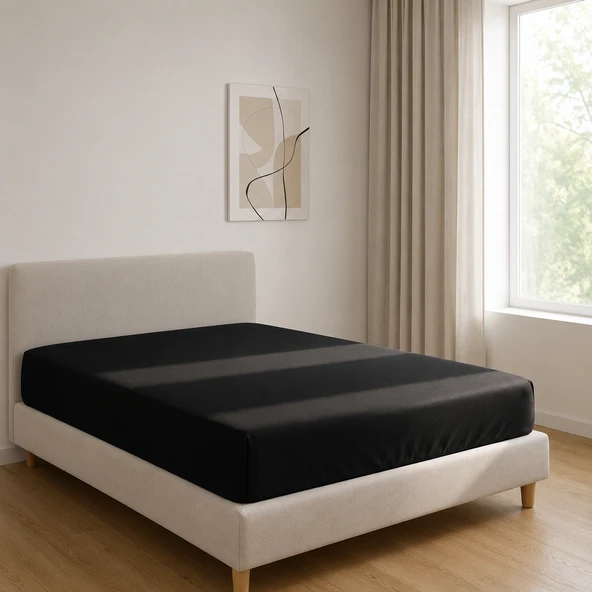 Premium Kalite Çift Kişilik Lastikli Çarşaf - 100% Organik Pamuk - 160 cm x 200 cm ürün görseli 1