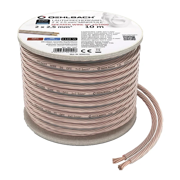 Oehlbach D1C102 SP 25 2x2,50mm² 10 Metre Hoparlör Kablosu ürün görseli 1