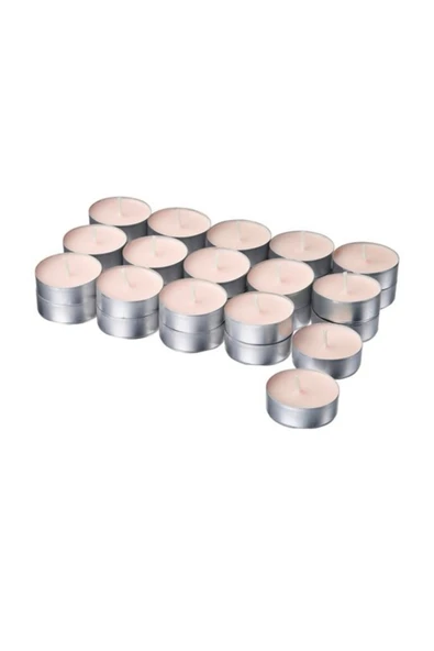 IKEA LOTSFAGEL kokulu tealight mum,açık pembe renk , 3.5 saat , pembe çiçekler ürün görseli 1