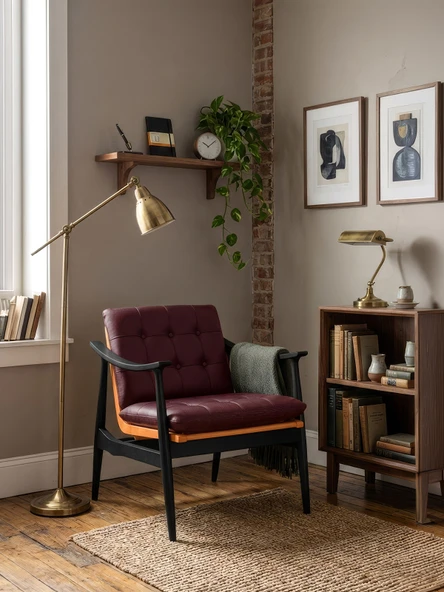 Legno Dual Kolçaklı Ahşap Berjer - Resim 8