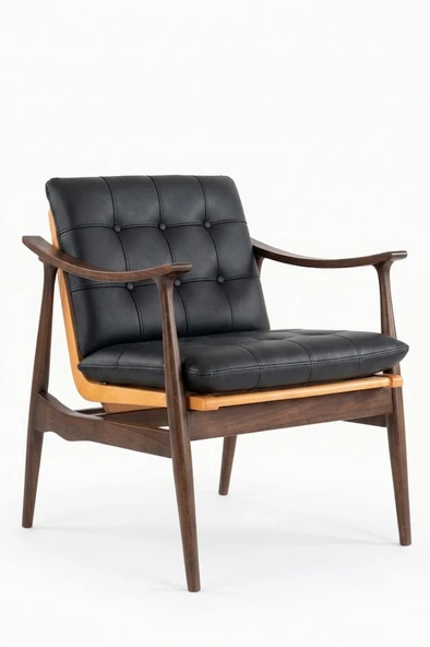 Legno Dual Kolçaklı Ahşap Berjer - Resim 3