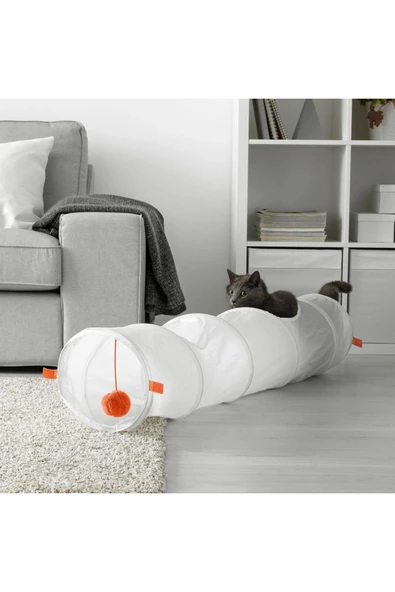 IKEA Kedi Oyun Tüneli Uzunluk: 128 cm Çap: 25 cm Katlanabilir ürün görseli 1