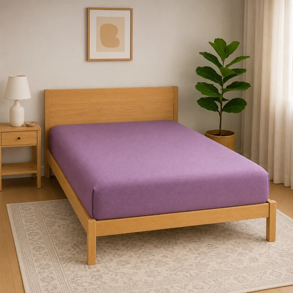 Premium Kalite Çift Kişilik Lastikli Çarşaf - 100% Organik Pamuk - 160 cm x 200 cm ürün görseli 1