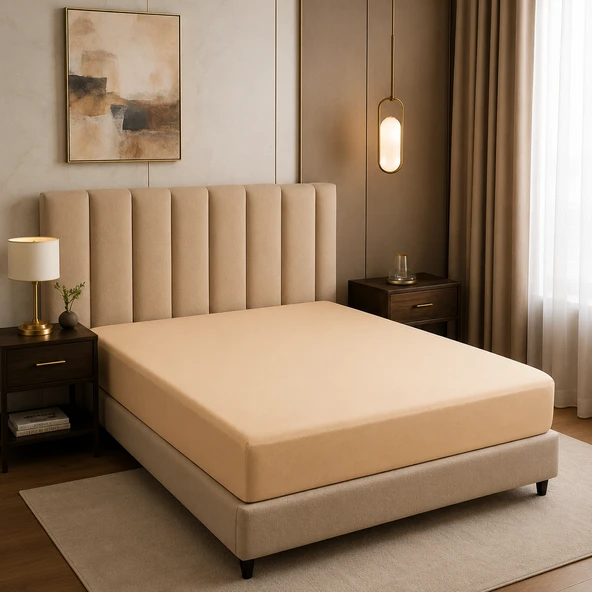 Premium Kalite Çift Kişilik Lastikli Çarşaf - 100% Organik Pamuk - 160 cm x 200 cm ürün görseli 1