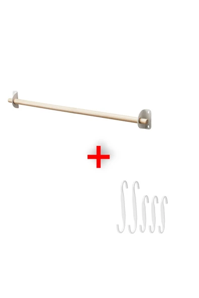 IKEA QUİCK Mutfak Duvar Rayı 60 Cm 5 Adet Çelik Kanca Askı ürün görseli 1