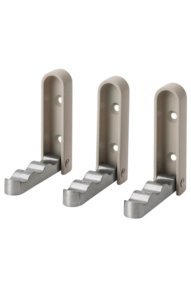 IKEA 3 Adet Katlanabilir Kanca Askı Seti Bej Derinlik: 8.5 Cm Yükseklik: 9 Cm Alüminyum Akrilik Kaplama ürün görseli 1