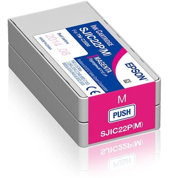 Epson TM-C3500 Magenta Kırmızı Mürekkep Kartuş SJIC22P(M) S020603 ürün görseli 1
