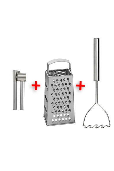 IKEA Premium Ürün Rende + Sarımsak Ezici + Patates Ezici 3'lü Mutfak Gereçleri Seti Yemek Hazırlık ürün görseli 1