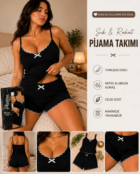 Real Passione Siyah Şort takım ürün görseli 1