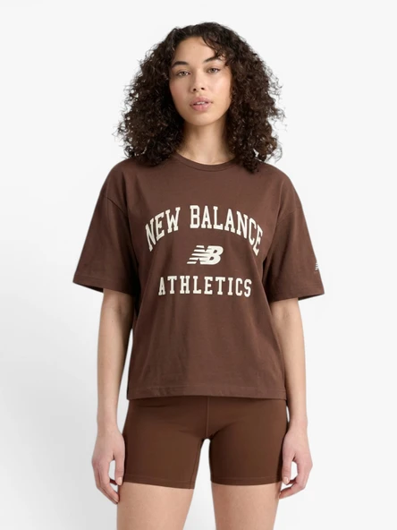NB LIFESTYLE WOMEN T-SHIRT Kadın Kahverengi T-Shirt - WNT1402 ürün görseli 1
