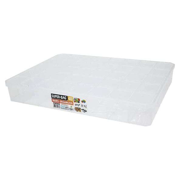 MARS 40 BÖLMELİ ŞEFFAF ORGANİZER BOX 39x30x55CM (5224) ürün görseli 1