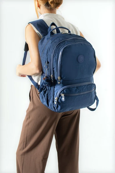Ultra Hafif Çok Cepli Orta Boy Sırt Çantası Lacivert Model: (571-3M) ürün görseli 1