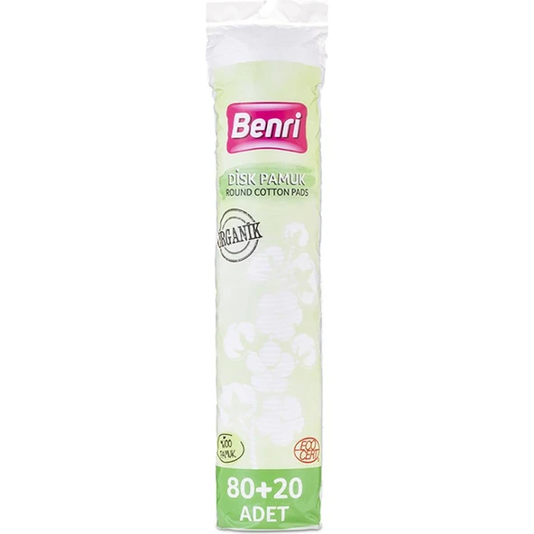 Benri Organik Makyaj Temizleme Pamuğu 80+20 Adet ürün görseli 1