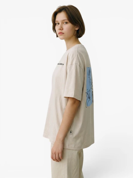 NB LIFESTYLE WOMEN T-SHIRT Kadın Bej T-Shirt - WNT3630 ürün görseli 1