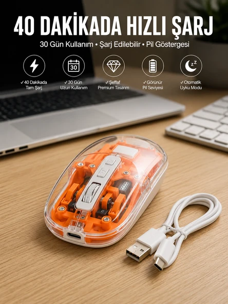Sessiz Kablosuz USB Girişli Mouse Fare Yüksek Performanslı Yeni Nesil ürün görseli 1
