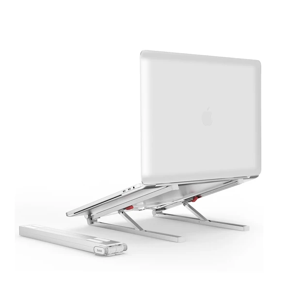 BIX BIX Saiji X2-GY 11"- 17" Arasi Tasinabilir Katlanir Alüminyum Notebook Sogutucu Stand Beyaz ürün görseli 1