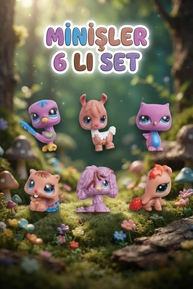 Pet Star Little Kızılkaya Sevimli Minişler 6'lı Miniş Figür Oyuncak Seti Sevimli Hayvan Figürleri ve Aksesuarları 3046A41 ürün görseli 1