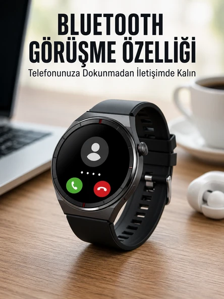 Akıllı Saat Nabız Sensörlü Bildirim Görebilen Spor Modları Gps Takibi Yeni Nesil ürün görseli 1