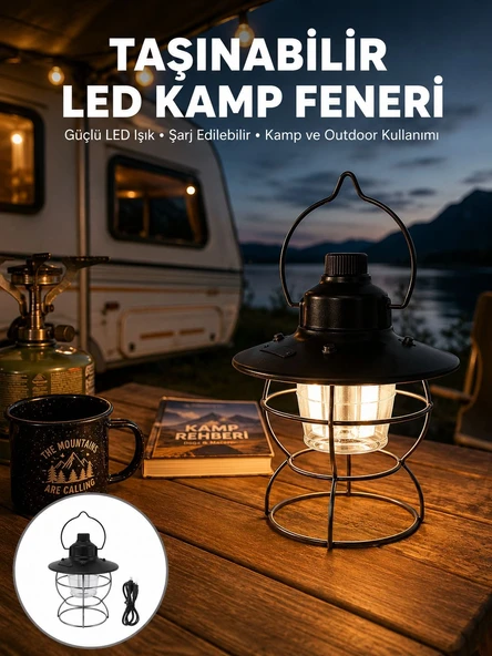 4 Fonksiyonlu Dekoratif Kamp Lambası – Tungsten Ampul, Usb Çıkışlı Yeni Nesil ürün görseli 1