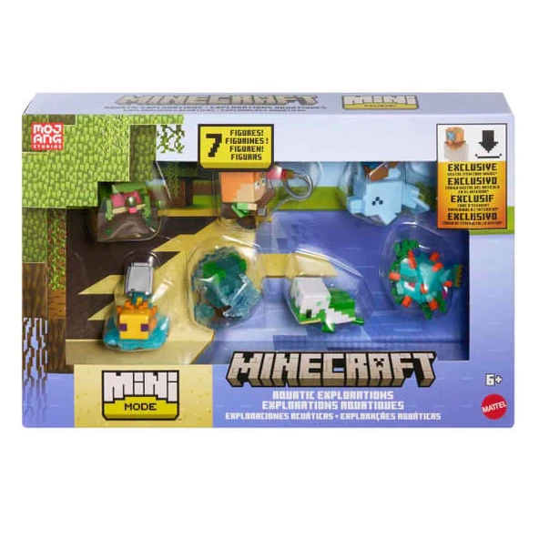 Minecraft Mini Mode Aquatic Explorations 7’li Figür Seti JJV92 - Resim 7