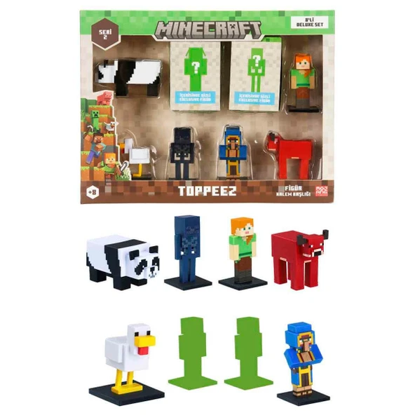 Minecraft 3D Toppeez Deluxe 8’li Figür Seti S2 - Resim 2