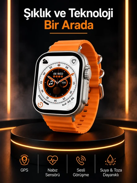 Akıllı Saat Android Ve İos Uyumlu 49 Mm Nfc Özelliği Gps Takibi Yeni Nesil ürün görseli 1