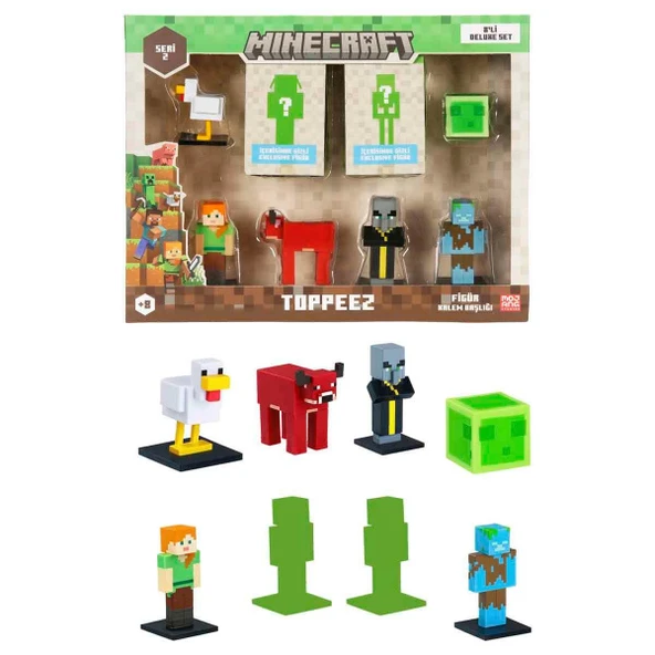 Minecraft 3D Toppeez Deluxe 8’li Figür Seti S2 - Resim 3