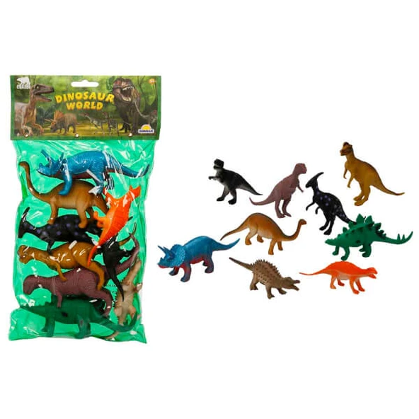 Crazoo Dinozorların Dünyası Poşetli 9'lu Figür Seti ürün görseli 1