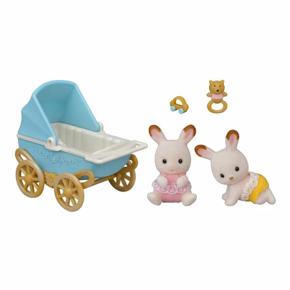 Sylvanian Families Çikolata Kulaklı İkiz Tavşan Bebekler ürün görseli 1
