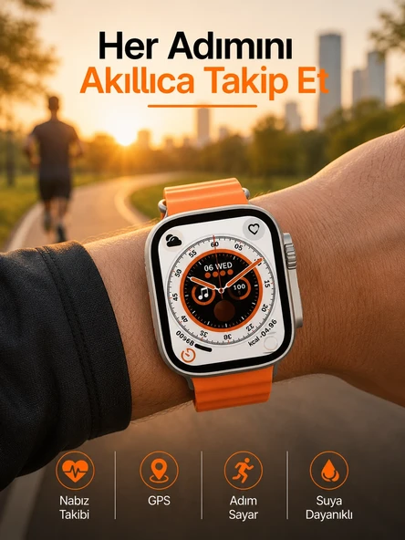 Yeni Nesil Ultra Akıllı Saat Adımsayar Uyku Takibi Nabız Sensörü Yeni Nesil ürün görseli 1