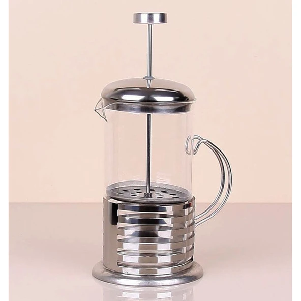Çelik Kulplu Cam French Press - 350 ml ürün görseli 1