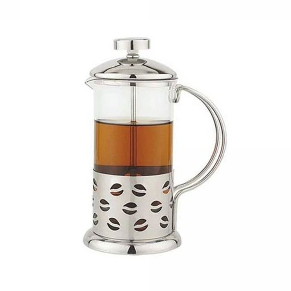 Çelik Kulplu Cam French Press - 350 ml - Resim 3