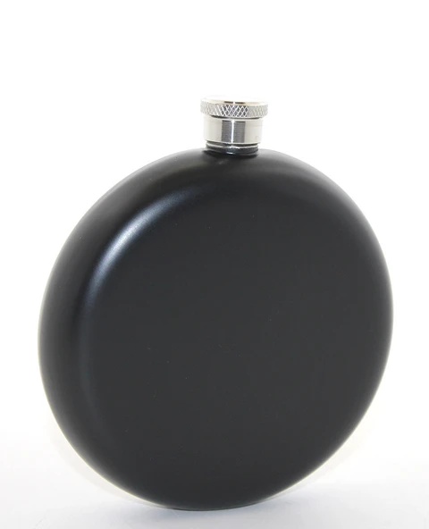 Paslanmaz Çelik Yuvarlak 8 Oz Tekli Matara Siyah Renk ürün görseli 1